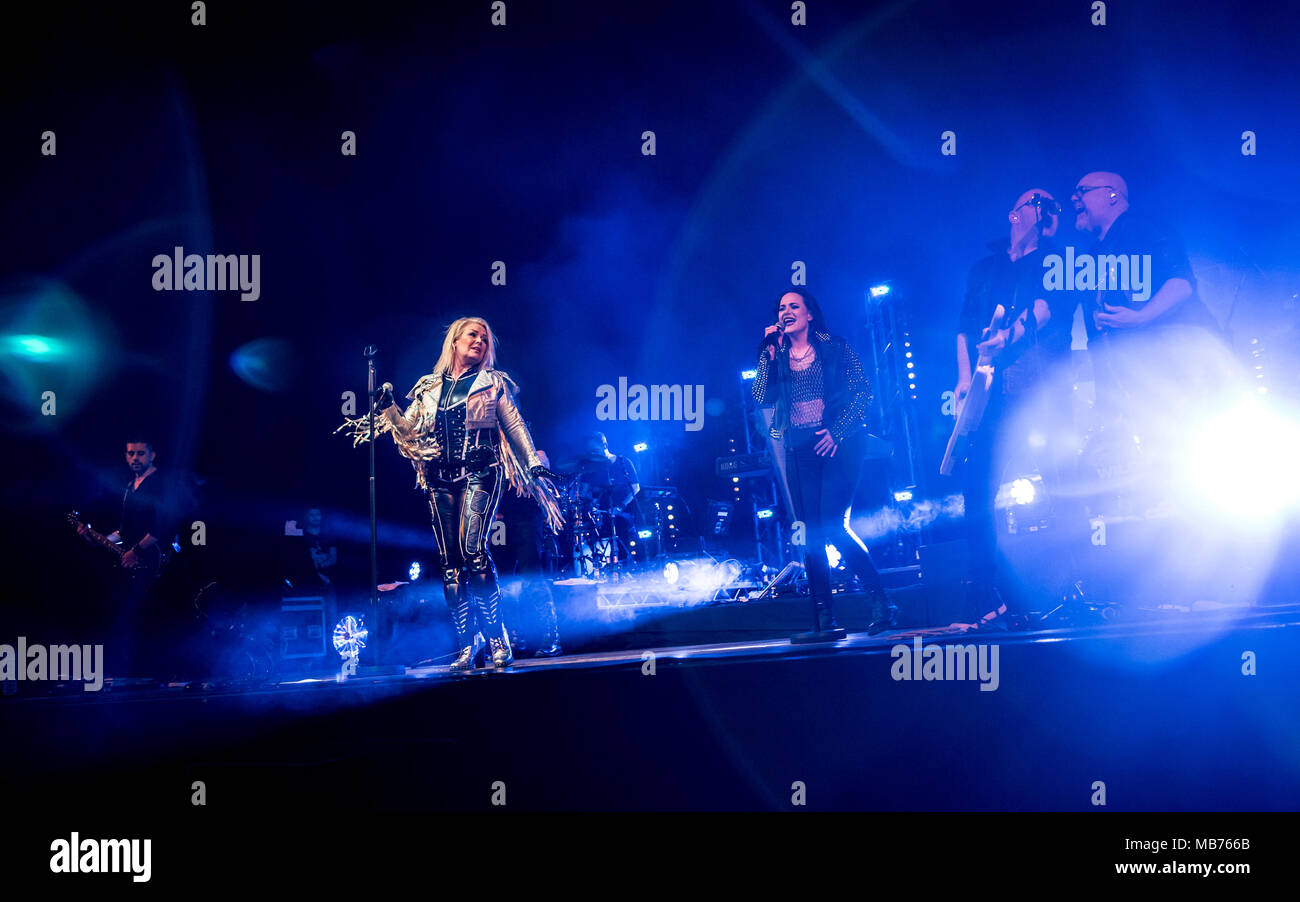 Bournemouth, Großbritannien, 7. April 2018. Kim Wilde im Pavillon, Bournemouth. Credit: Charlie Raven/Alamy leben Nachrichten Stockfoto