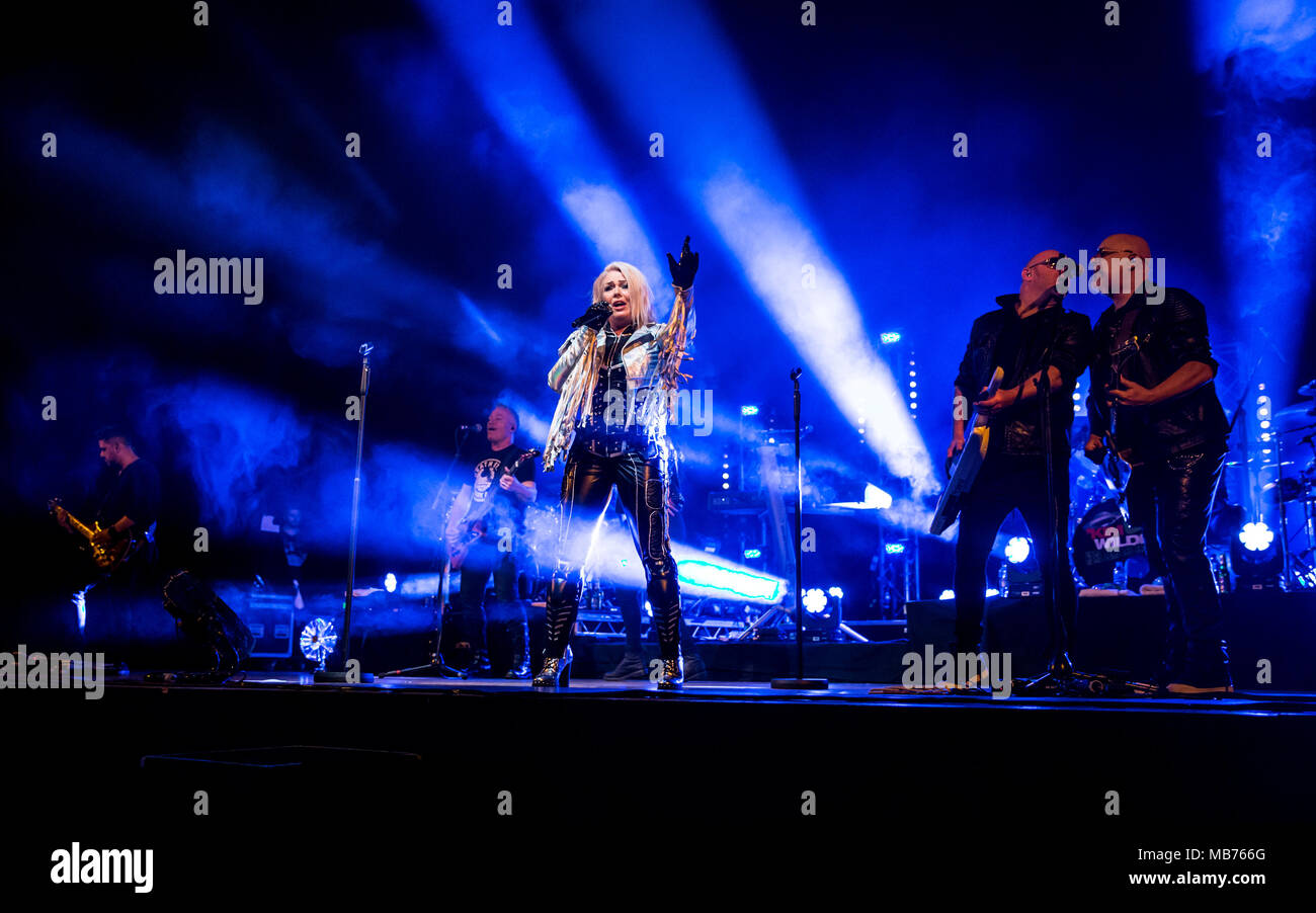 Bournemouth, Großbritannien, 7. April 2018. Kim Wilde im Pavillon, Bournemouth. Credit: Charlie Raven/Alamy leben Nachrichten Stockfoto
