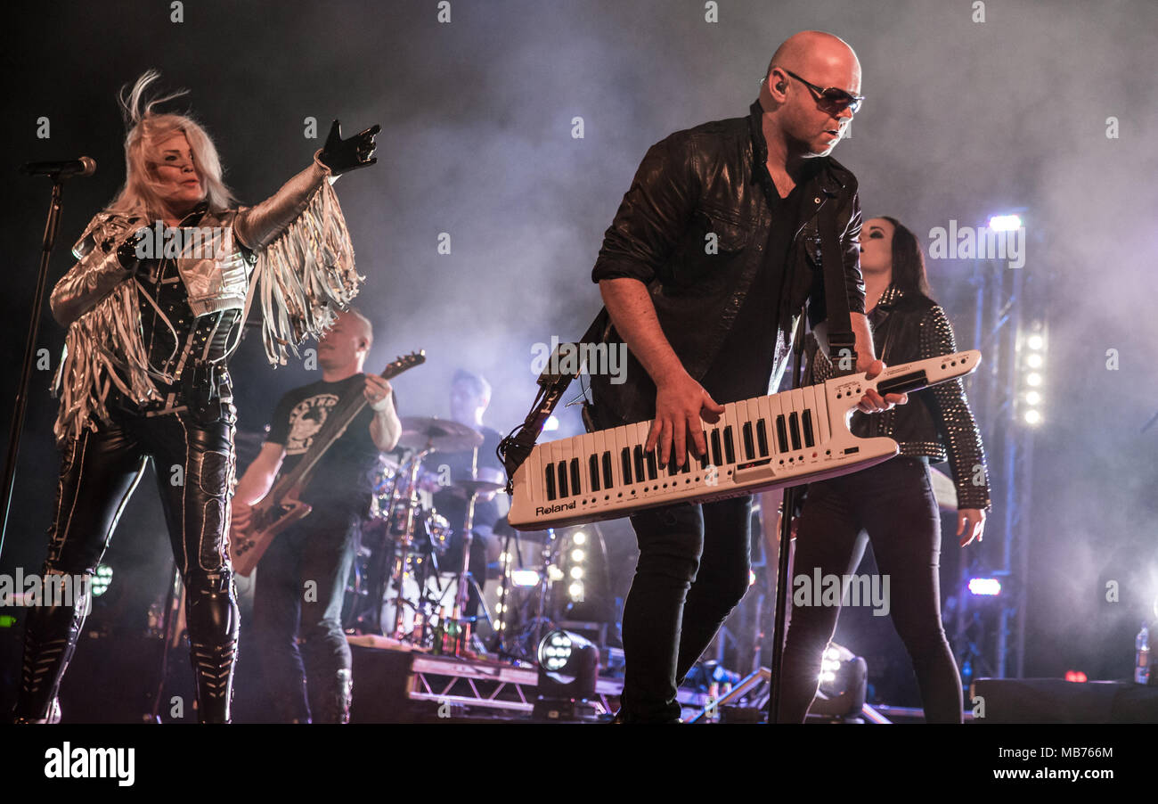 Bournemouth, Großbritannien, 7. April 2018. Kim Wilde im Pavillon, Bournemouth. Credit: Charlie Raven/Alamy leben Nachrichten Stockfoto