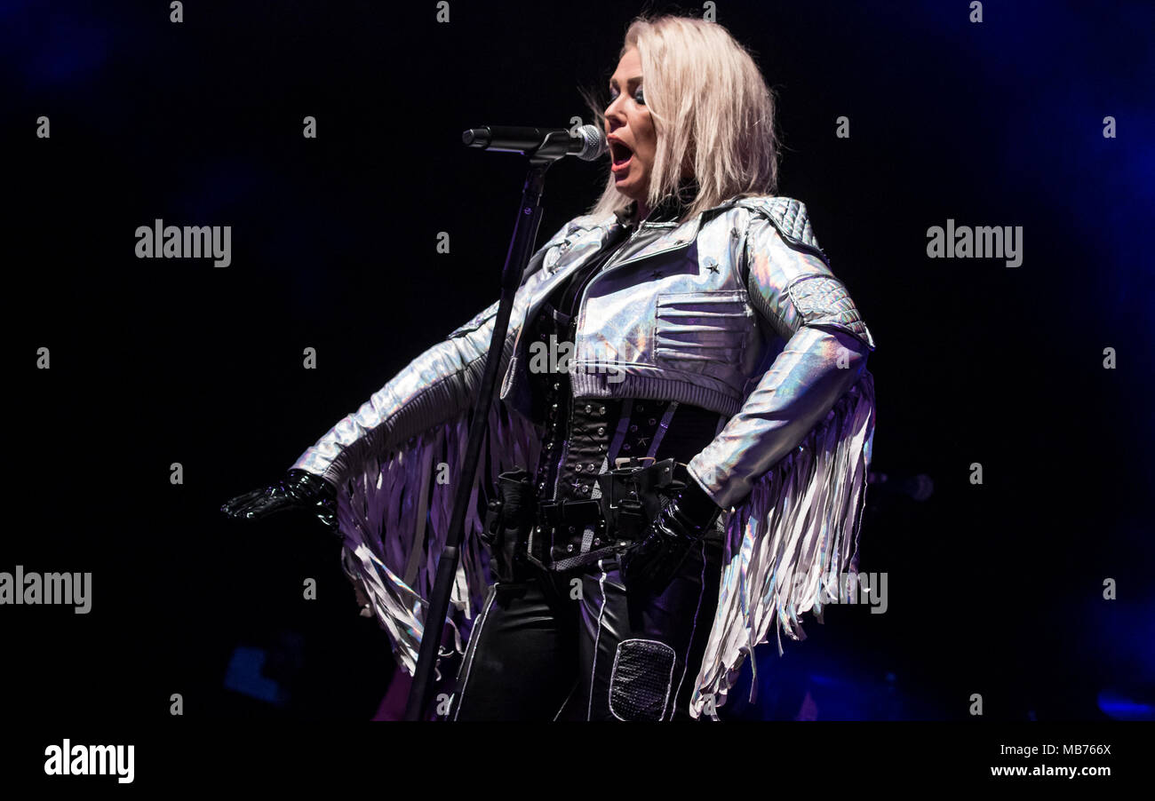Bournemouth, Großbritannien, 7. April 2018. Kim Wilde im Pavillon, Bournemouth. Credit: Charlie Raven/Alamy leben Nachrichten Stockfoto