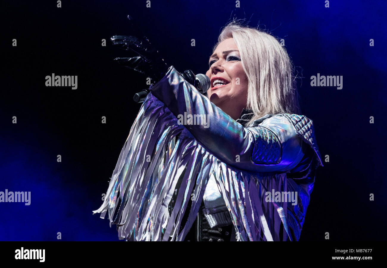 Bournemouth, Großbritannien, 7. April 2018. Kim Wilde im Pavillon, Bournemouth. Credit: Charlie Raven/Alamy leben Nachrichten Stockfoto