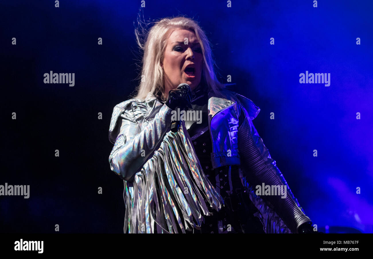 Bournemouth, Großbritannien, 7. April 2018. Kim Wilde im Pavillon, Bournemouth. Credit: Charlie Raven/Alamy leben Nachrichten Stockfoto