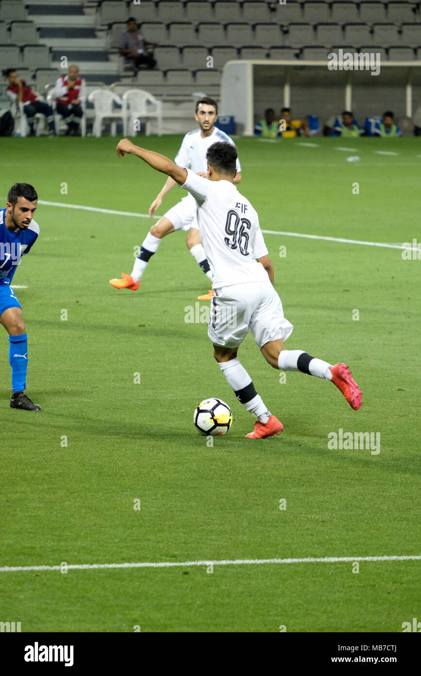 Al Sadd Al 9-1 Kharaitiyat am Jassim Bin Hamad Stadion. Stockfoto