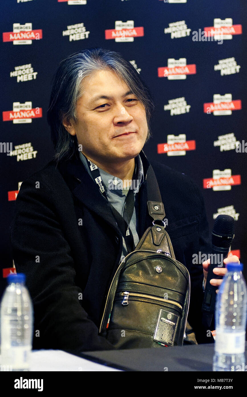 Madrid, Spanien - 08 April 2018: Yuji Muto Regisseur von Serien und Spielfilme der Shin Chan anime seit 2004 nicht an die Helden Manga Madrider Übereinkommen, Madrid, Spanien Stockfoto