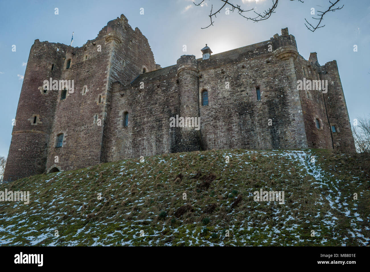 Burg Doune in Schottland - Historisches Denkmal und Drehort für mehrere Filme Stockfoto