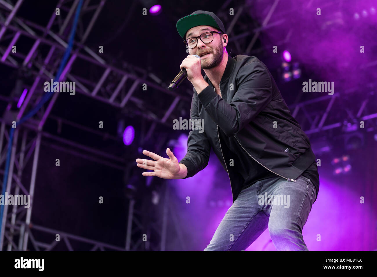 Der deutsche Sänger und Songwriter Mark Forster live auf der 27 Heitere Open Air in Zofingen, Aargau, Schweiz, Europa Stockfoto