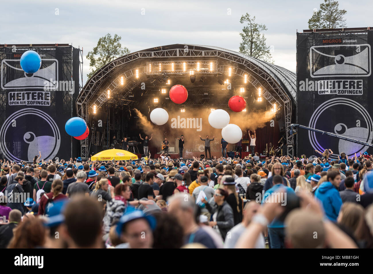 Der deutsche Sänger und Songwriter Mark Forster live auf der 27 Heitere Open Air in Zofingen, Aargau, Schweiz, Europa Stockfoto