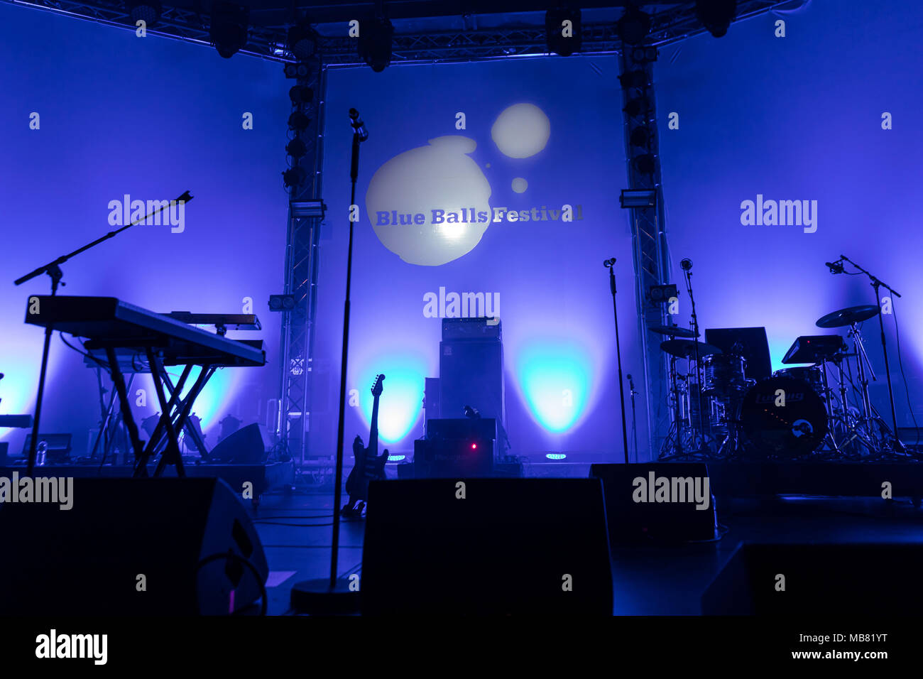 Musik Bühne am 25. Blue Balls Festival in Luzern, Schweiz Stockfoto
