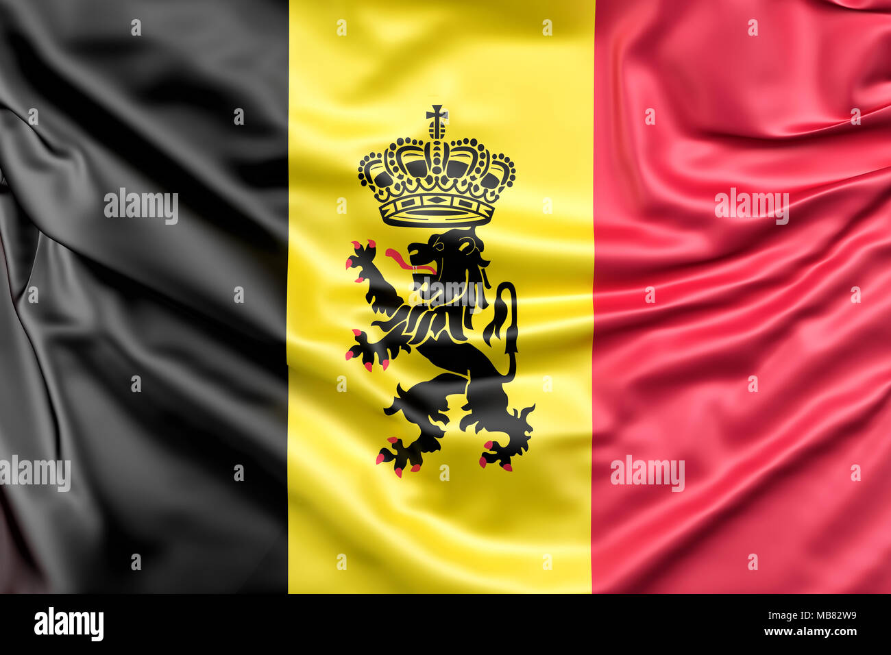 Flagge Belgiens mit Stern Stockfoto