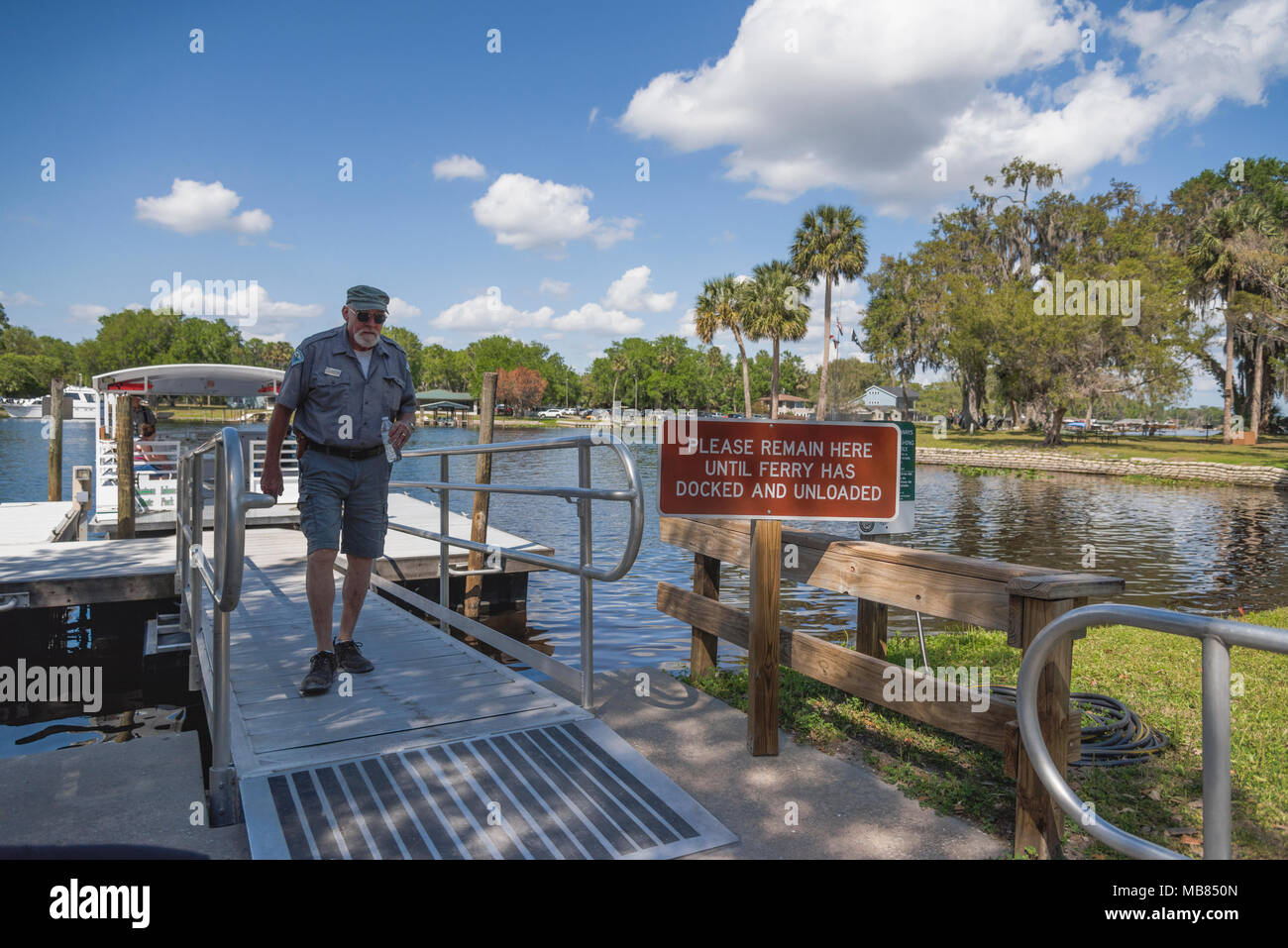 Hontoon Island Fähre Volusia County, Florida, USA Stockfoto