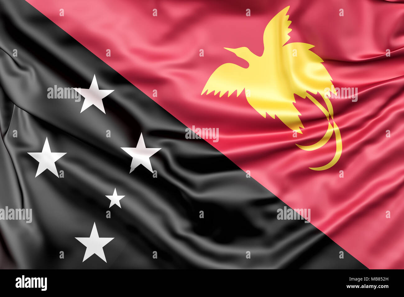Flagge von Papua-Neu-Guinea Stockfoto