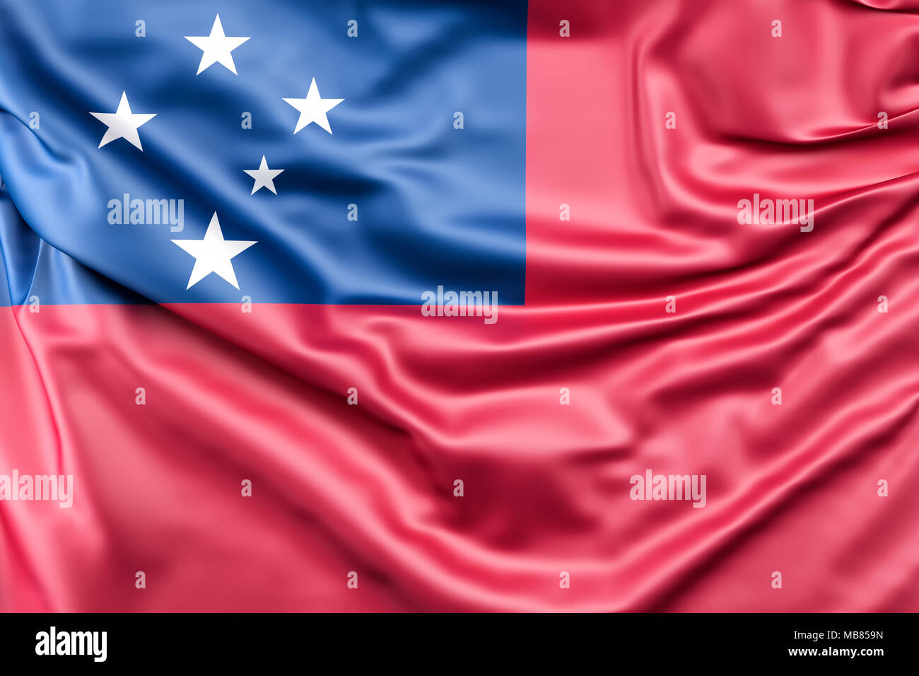 Flagge von Samoa Stockfoto