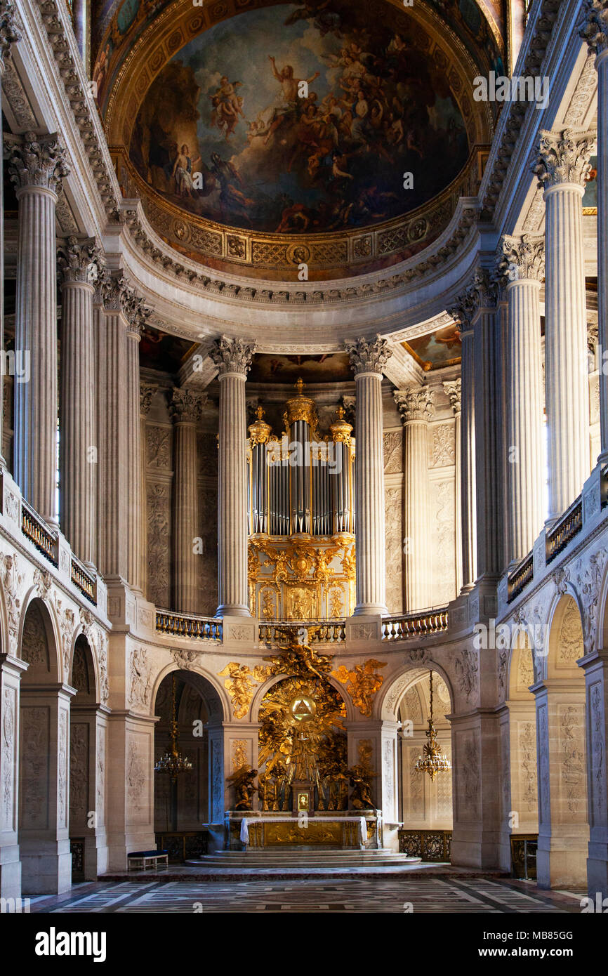 Die königliche Kapelle-Chapelle Royale, Chateau de Versailles (Palast von Versailles), ein UNESCO-Weltkulturerbe, Frankreich Stockfoto