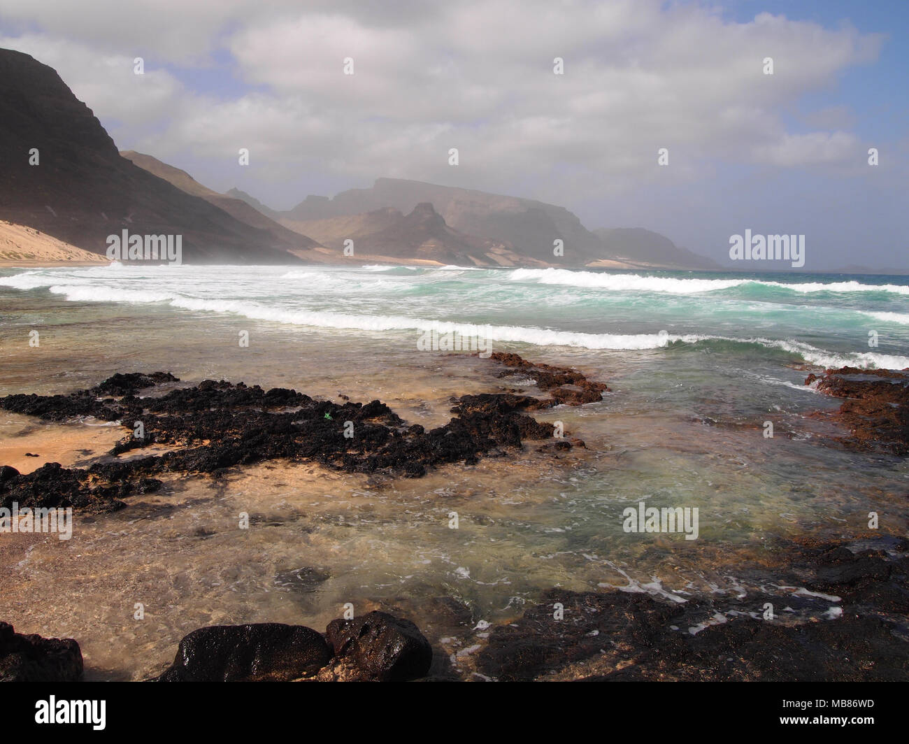 Küste von São Vicente, einer der Inseln im Archipel Kap Verde Stockfoto