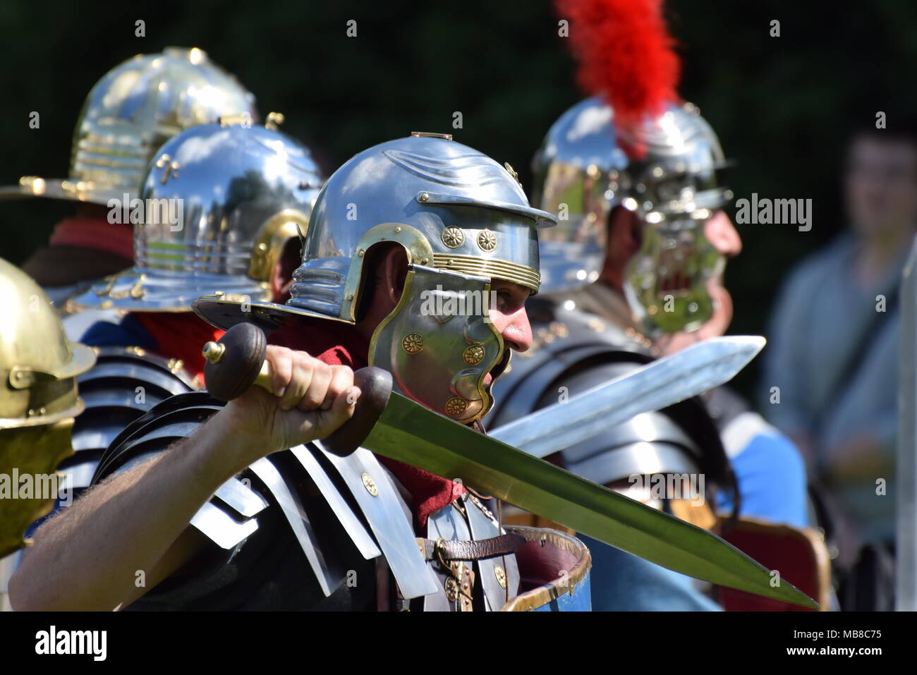 Römische Legionen das Setzen auf eine Anzeige an eboracum Festival von York Stockfoto