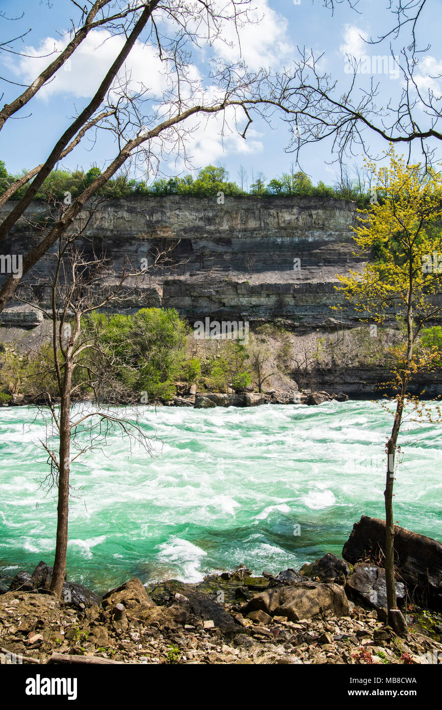 Niagara Falls River White Water Rapids. Stockfoto