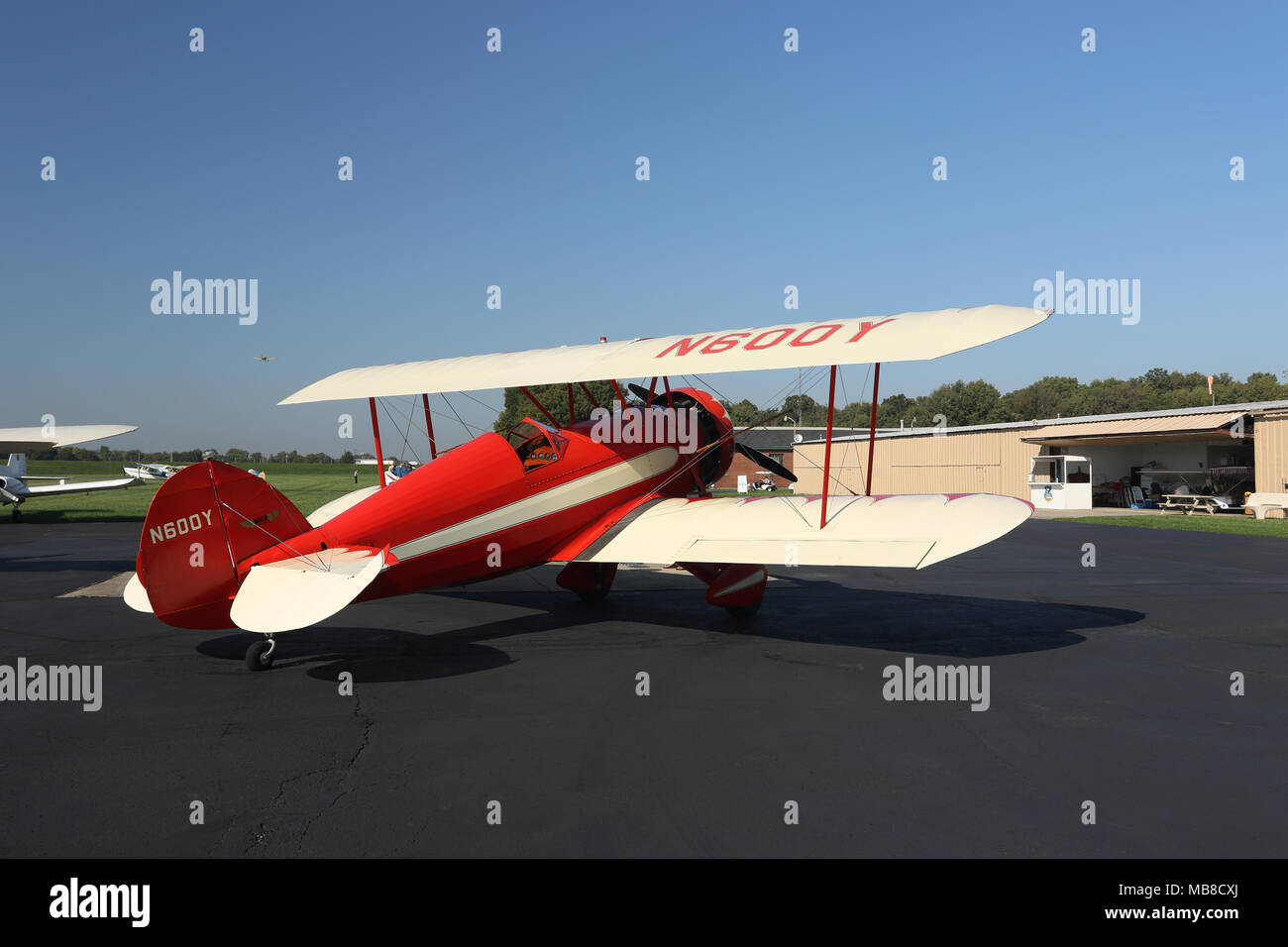 Jahr 1930 Vintage Flugzeug. WACO Modell CRG Seriennummer 3349. Eine verbleibende von nur 2 gebaut. N600 Y. Flying Heritage Festival von Experimental Aircraft Stockfoto