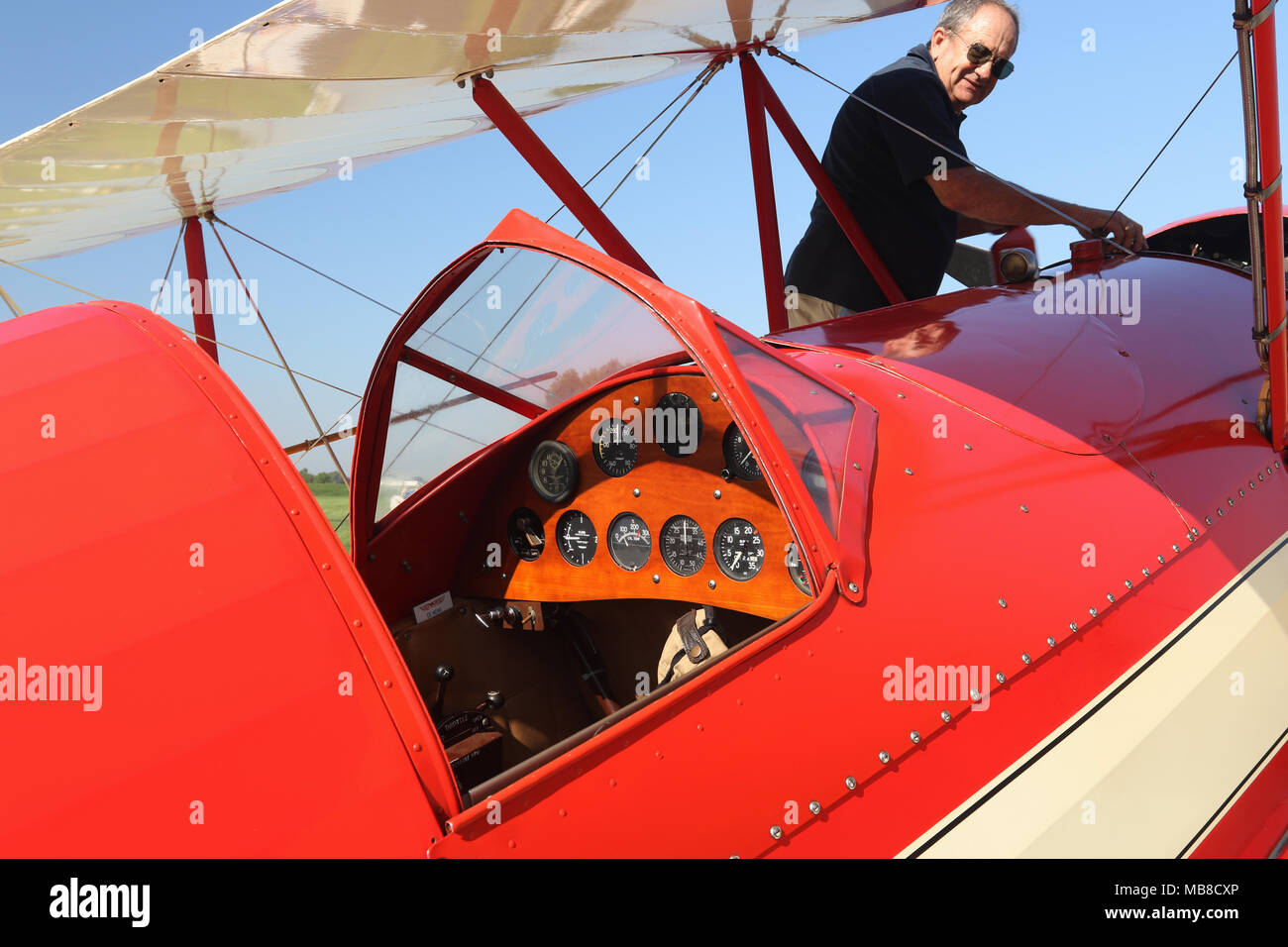 Jahr 1930 Vintage Flugzeug. WACO Modell CRG Seriennummer 3349. Eine verbleibende von nur 2 gebaut. N600 Y. Flying Heritage Festival von Experimental Aircraft Stockfoto