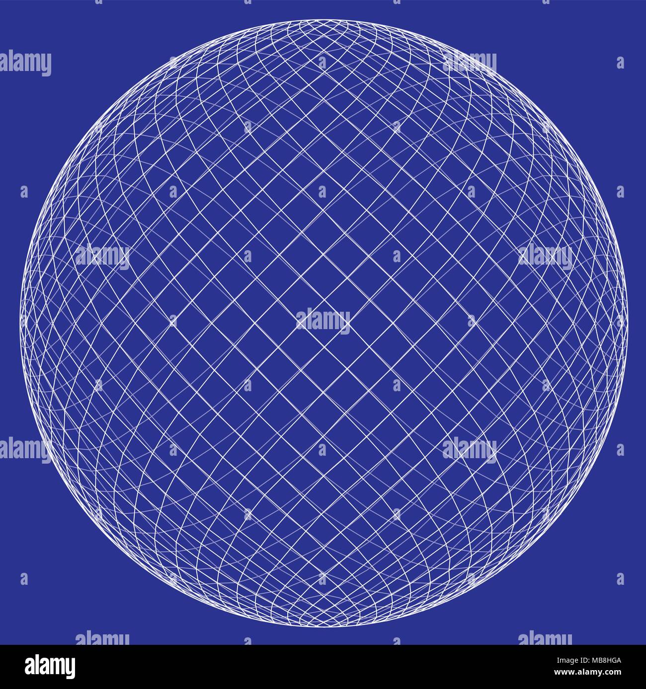 Erde mit weißen Verbindungslinien auf blauem Hintergrund Stock Vektor
