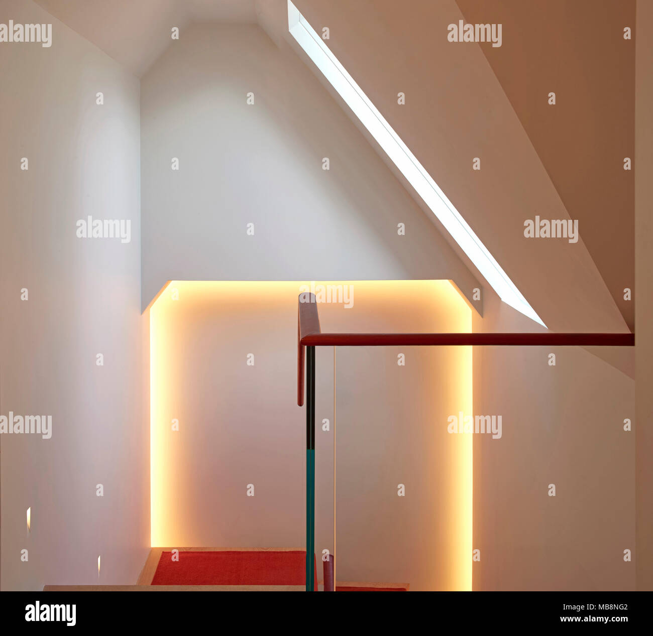 Treppe detail. Private Residence, London, Vereinigtes Königreich. Architekt: PTP, 2017. Stockfoto