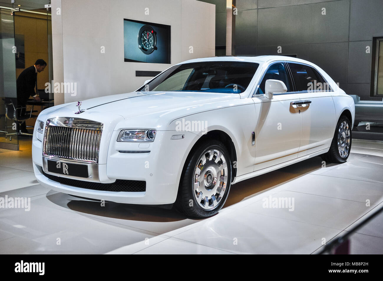 Russland, Moskau, Expocentre, 29. August - 9. September 2012: Rolls-Royce Phantom am 4. Internationalen Moskauer Automobil Salon (MIAS 2012) Stockfoto