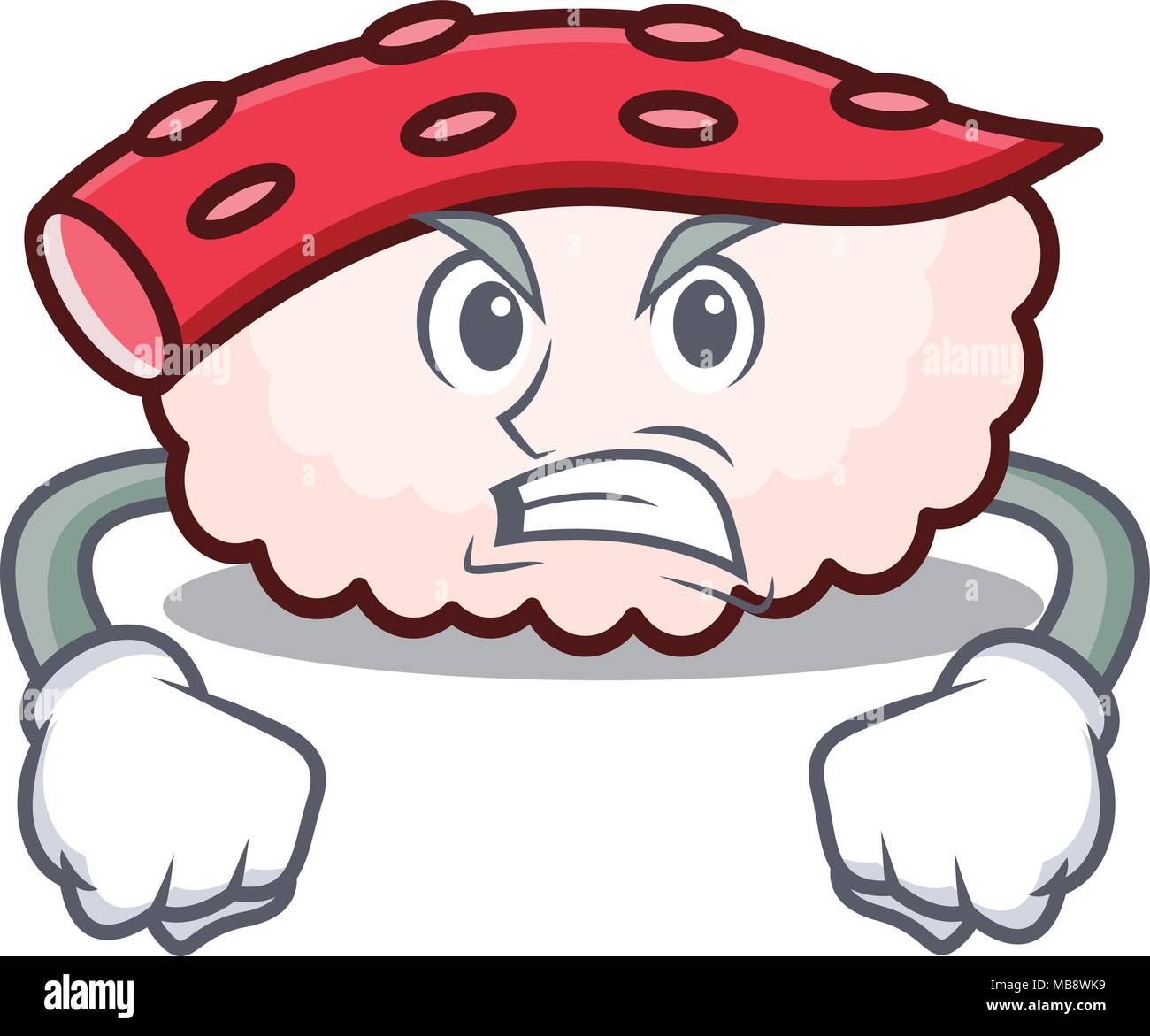 Wütend tako Sushi Maskottchen Karikatur Stock Vektor