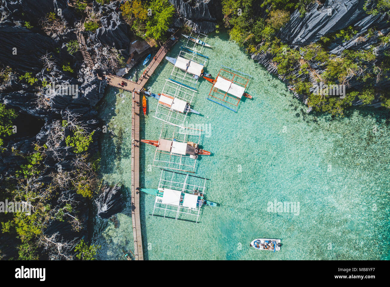 Philippinen: Luftaufnahmen von Coron Bay und die Inseln mit einer Drohne getroffen. Foto: Alessandro Bosio Stockfoto