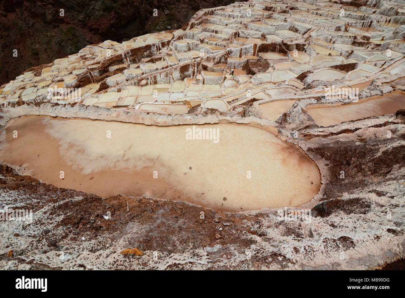 Salz Teiche. Maras. Das Heilige Tal. Cuzco Region. Peru Stockfoto