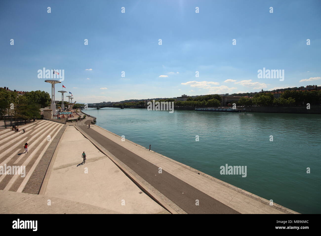 Ufer des Fluss Saone in Lyon, Rhône-Alpes, Frankreich Stockfoto