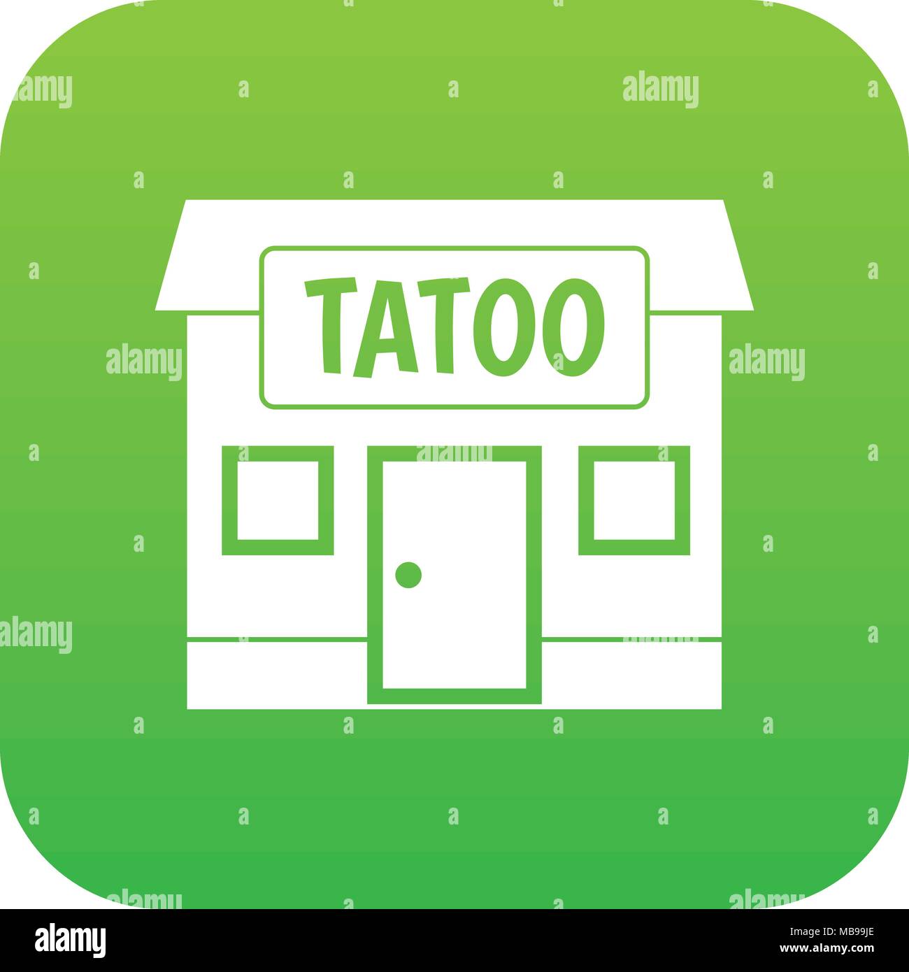 Tattoo salon Gebäude Symbol Digital Green Stock Vektor