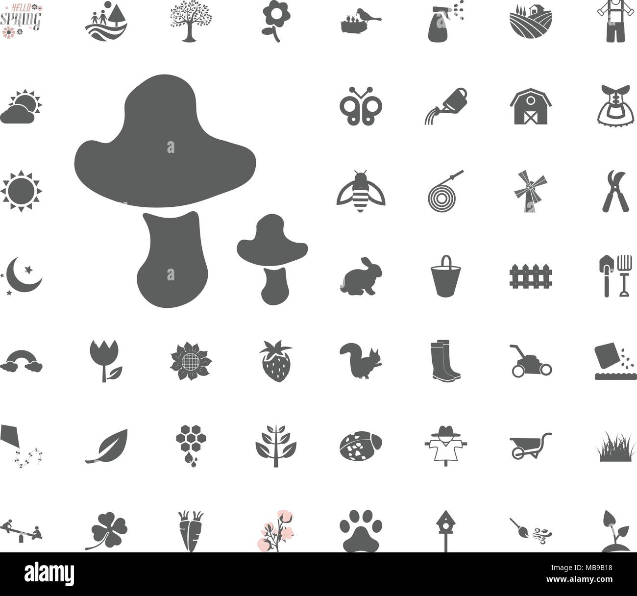 Mashroom Symbol. Feder Vektor-illustration Icon Set Stock Vektor