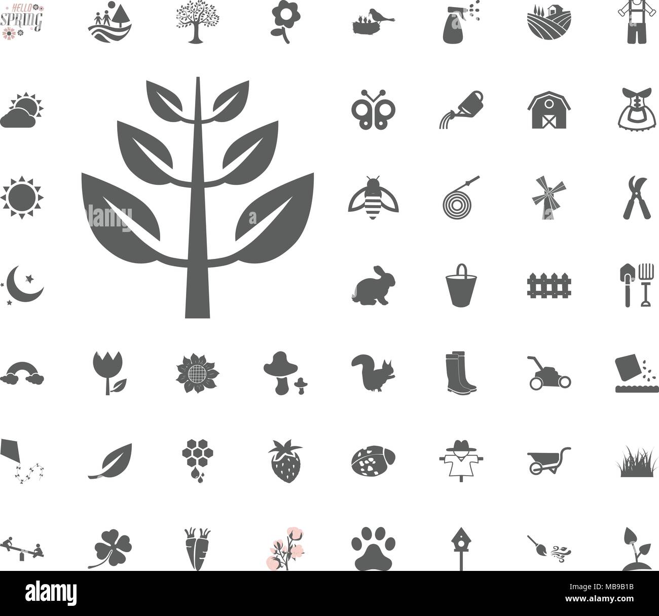 Blatt Symbol. Feder Vektor-illustration Icon Set Stock Vektor