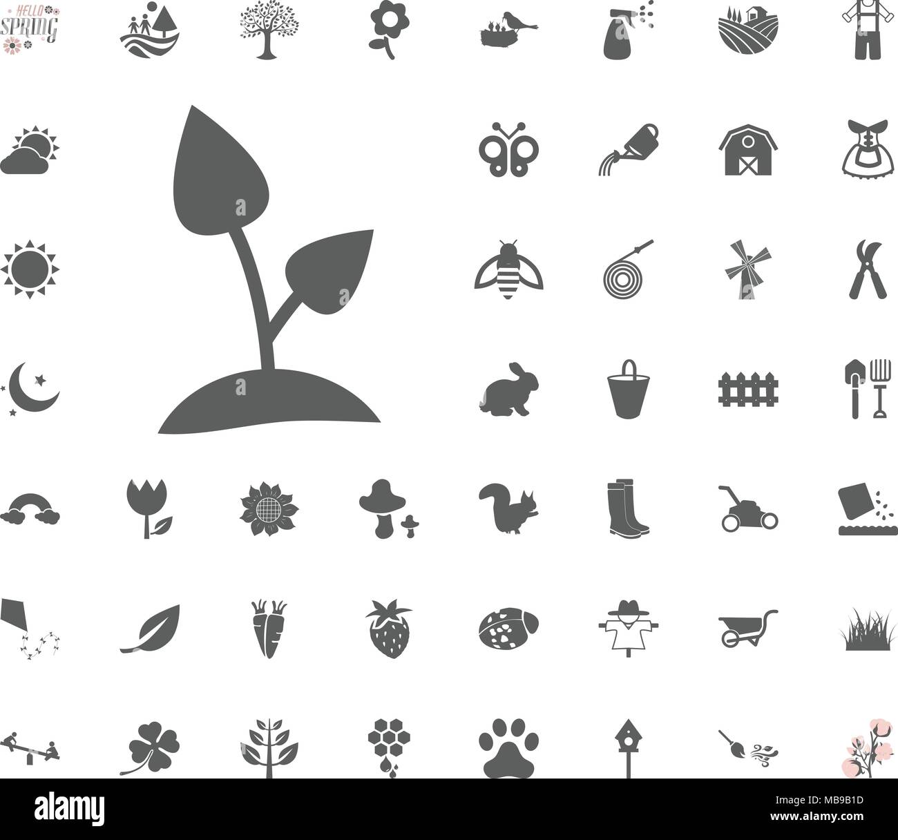 Sprout Symbol. Feder Vektor-illustration Icon Set Stock Vektor