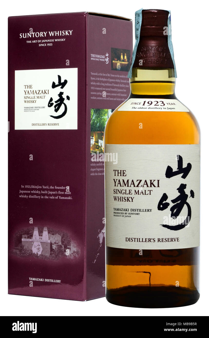 Japanischer Whisky Suntory Yamazaki Brennereien finden 70 Cl, 43 % Vol. Stockfoto