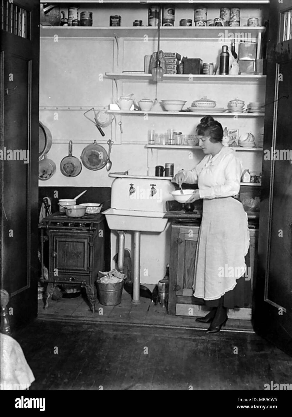 Amerikanische Küche über 1910. Stockfoto