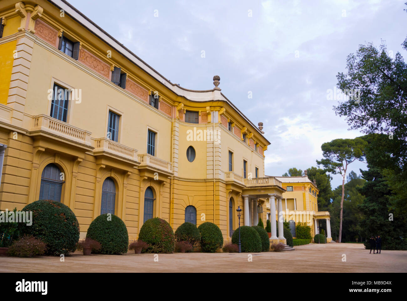 Palau Reial de Pedralbes, Parc de Pedralbes in Barcelona, Katalonien, Spanien Stockfoto