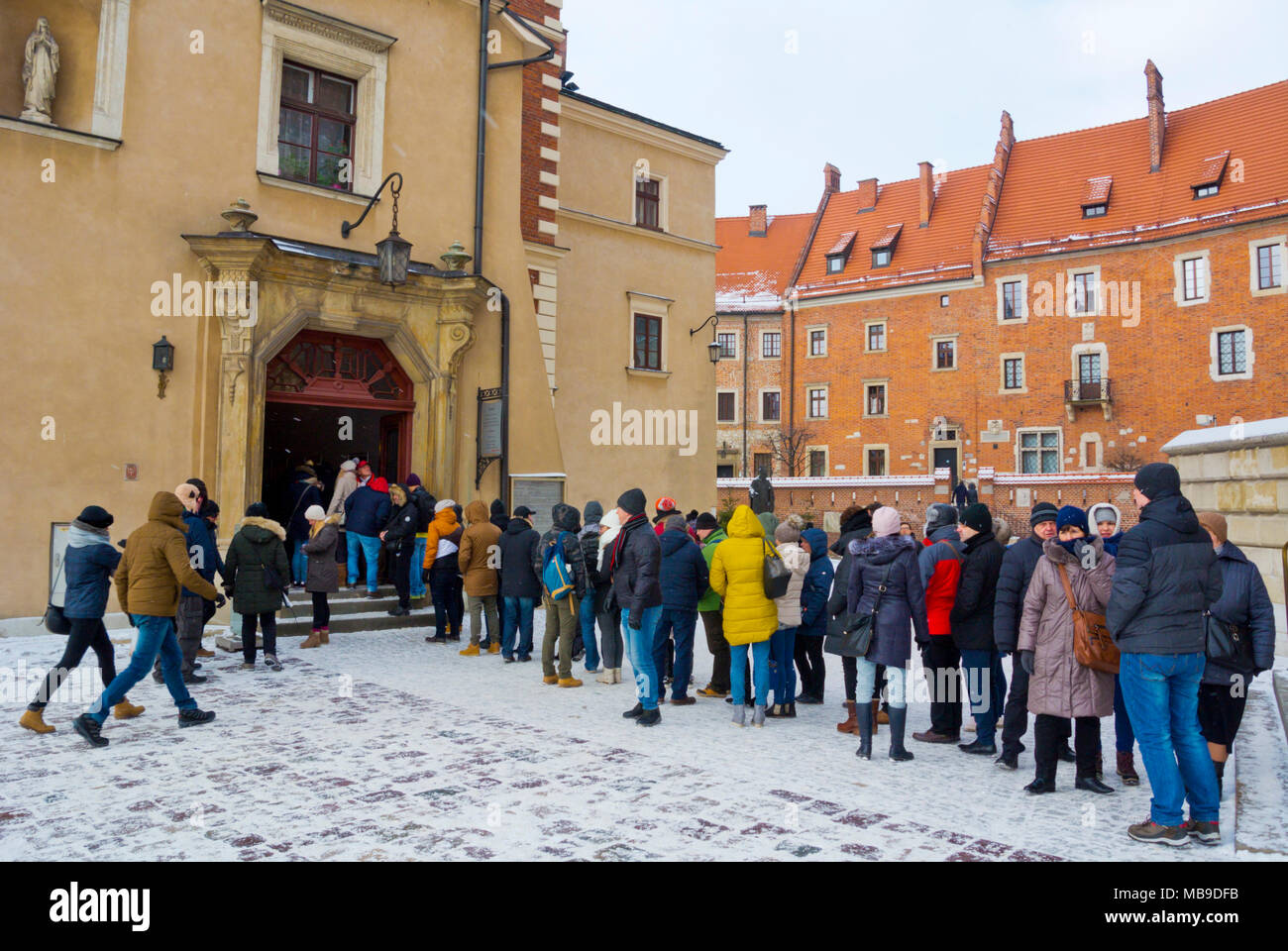 Ticket Queue, Wawel, Krakow, Malopolska, Polen Stockfoto