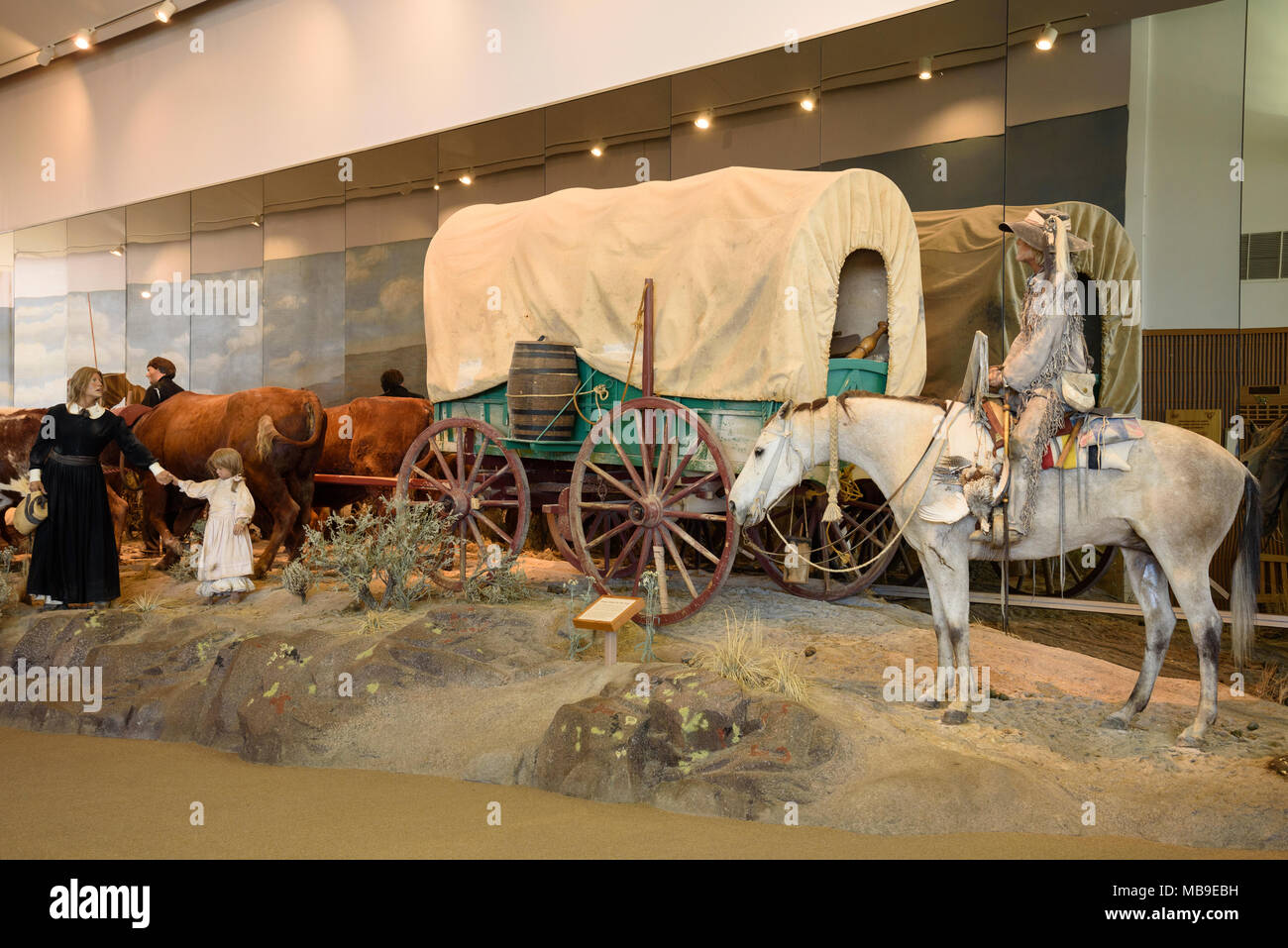 National Historic Oregon Trail Interpretive Centre in Flagstaff Hill in der Nähe von Baker City, Oregon. Stockfoto