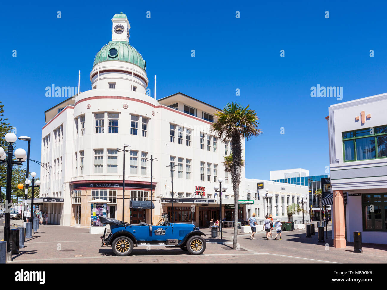 Neuseeland Napier Neuseeland die Kuppel in der T&G Gebäude und Oldtimer Art Deco Architektur der Stadt Napier Neuseeland Nordinsel nz Stockfoto