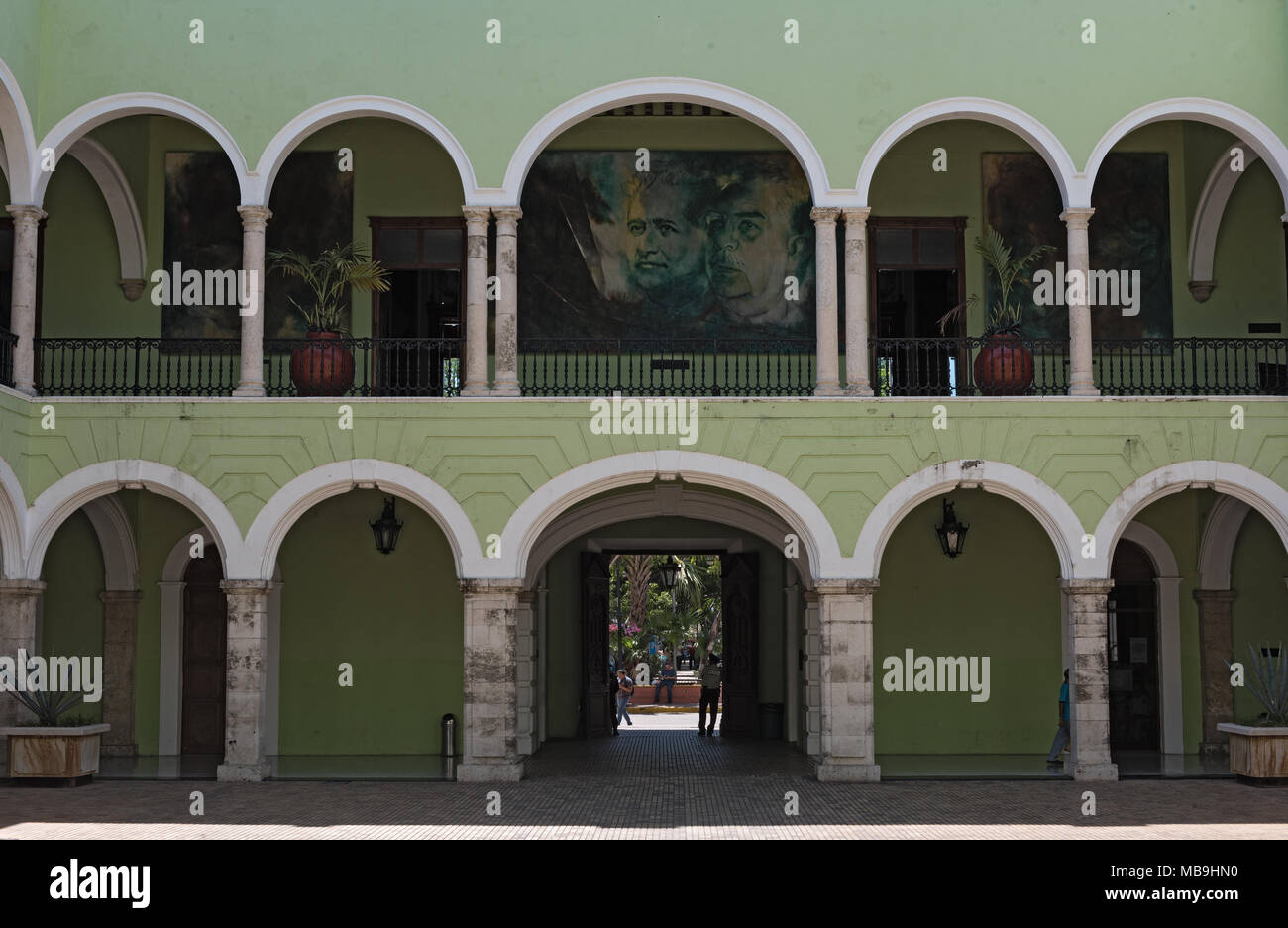 Innenhof der Regierungspalast (Palacio de Regierung) Yucatan, Merida, Mexiko Stockfoto