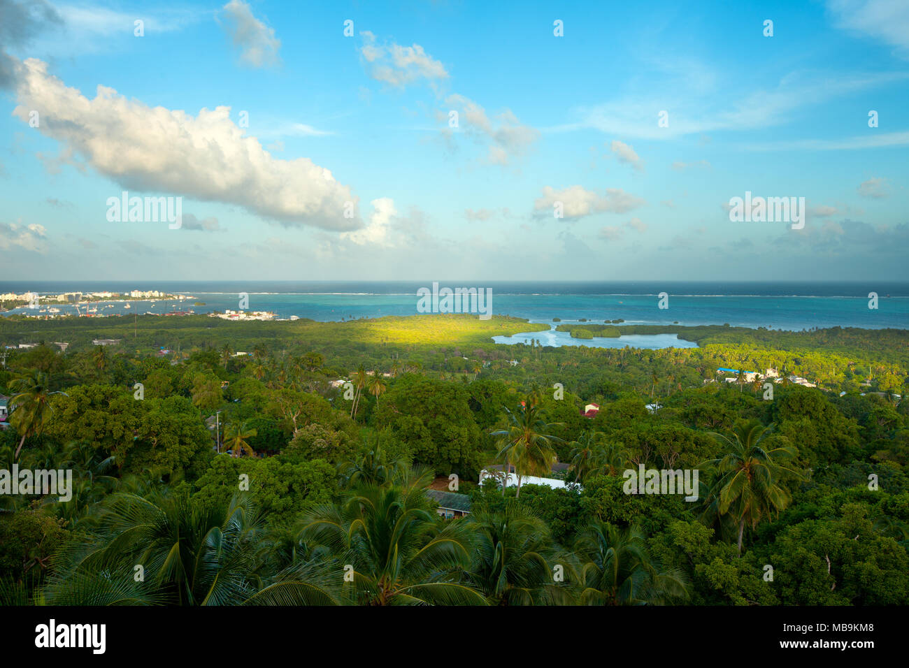 Überblick über San Andres Island und das Meer der sieben Farben, Kolumbien, Südamerika Stockfoto