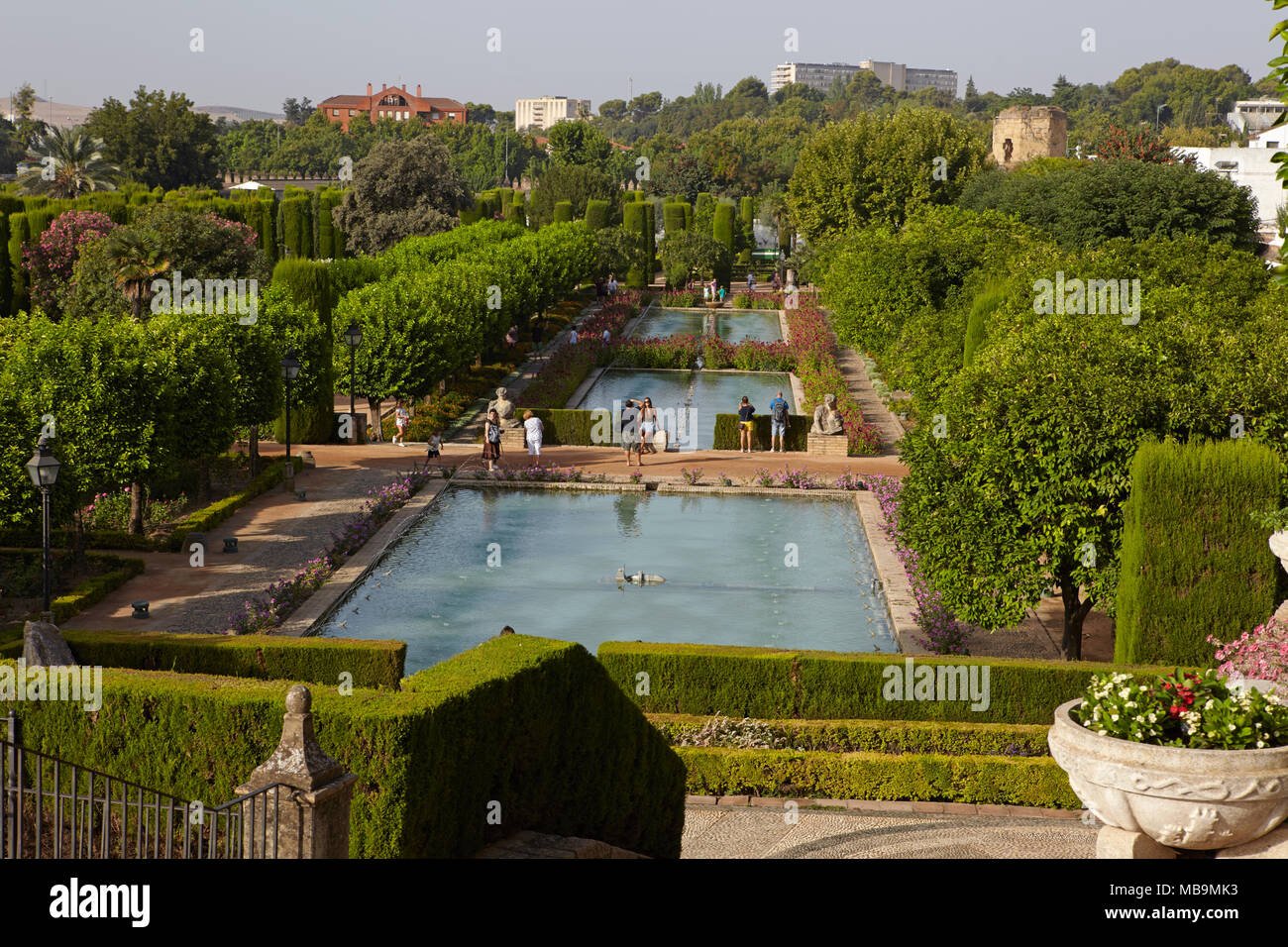 Gärten des Alcázar de los Reyes Cristianos Stockfoto