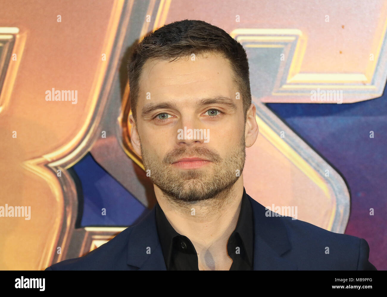 London, Großbritannien. 8. April 2018. Sebastian Stan, Avengers: Infinity Krieg-UK Fan Event, London Fernsehstudios, Weiße Stadt, London, UK, 08. April 2018, Foto von Richard Goldschmidt Credit: Rich Gold/Alamy leben Nachrichten Stockfoto