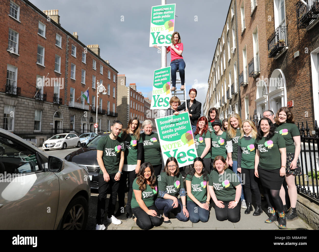 9/4/2018. Offizieller Start des Gemeinsam für Ja, Aufhebung der Acht, Abtreibung Kampagne zum Referendum, Dublin Stockfoto
