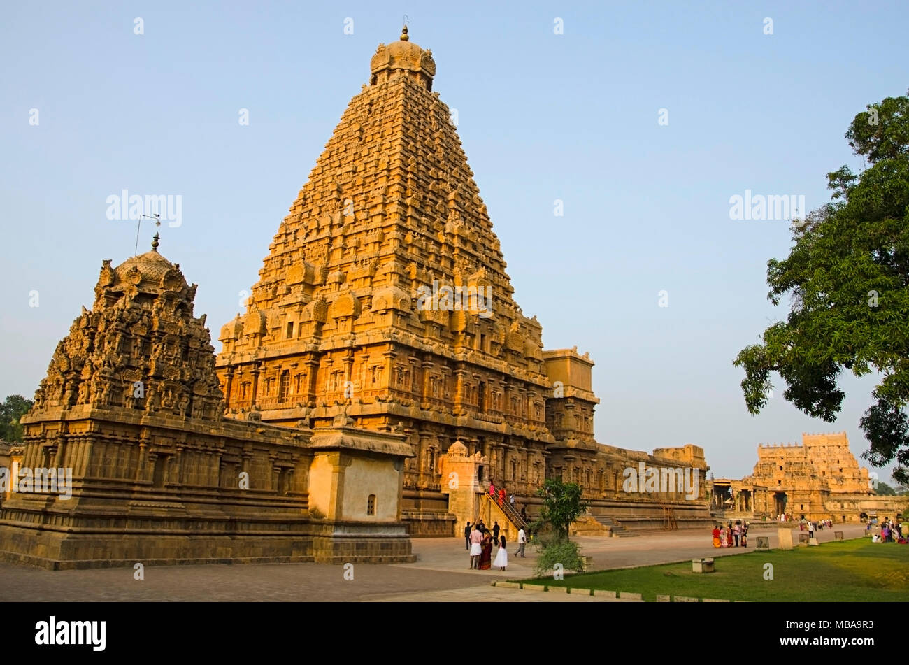 Brihadishvara Tempel, Vimana details. Thanjavur, Tamil Nadu, Indien. Hindu Tempel zu Lord Shiva geweiht Stockfoto