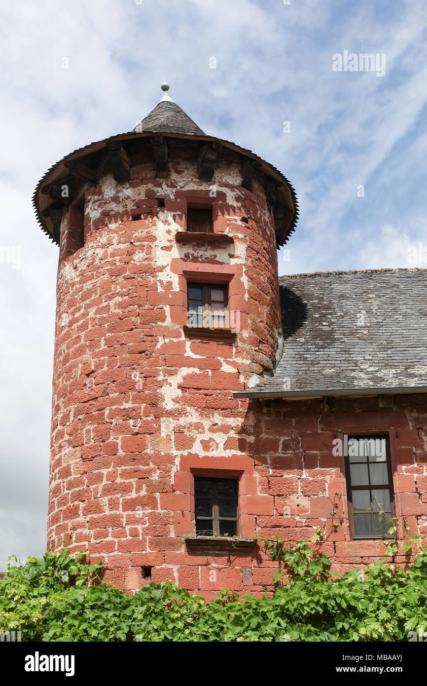 Typisches Haus In Dem Schonen Dorf Collonges La Rouge Frankreich