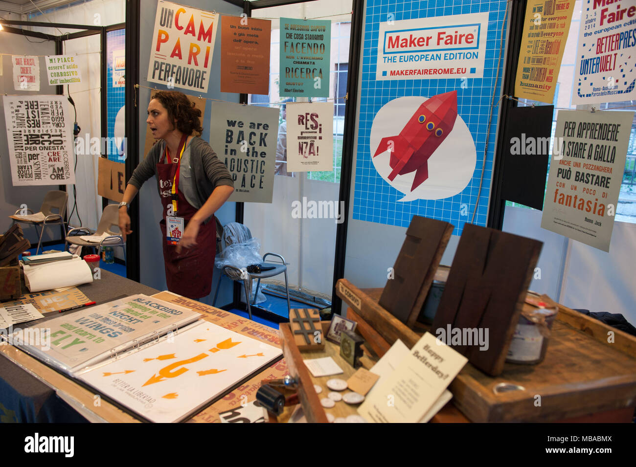 Rom. Maker Faire Europäische Ausgabe, Universität "La Sapienza". Italien. Stockfoto