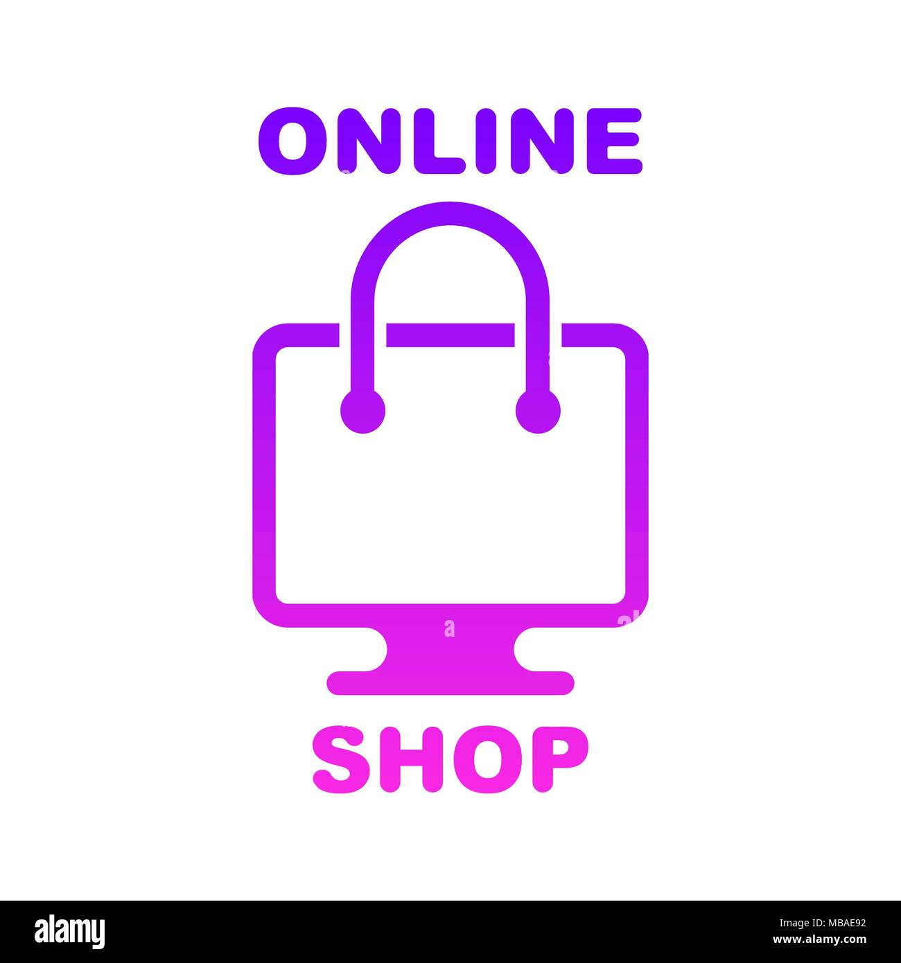 Online Shop, Online Store Logo. Logo für das Geschäft. Isolierte Vector Illustration Stock Vektor