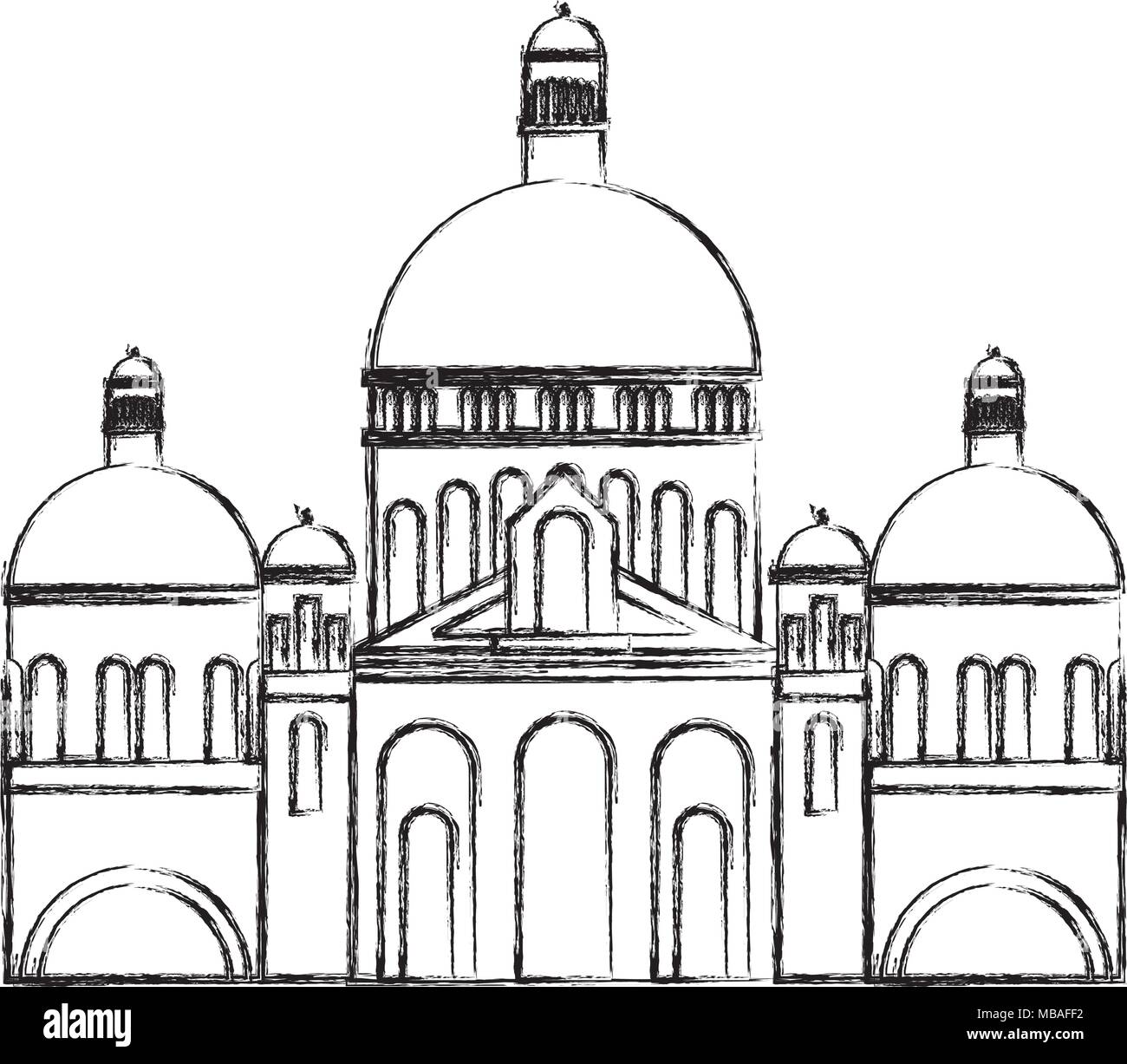 Sacre Coeur Fassade Stock Vektor