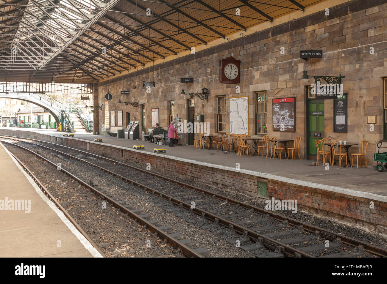 Die alten Bahnhof in Pickering, North Yorkshire, England, Großbritannien Stockfoto